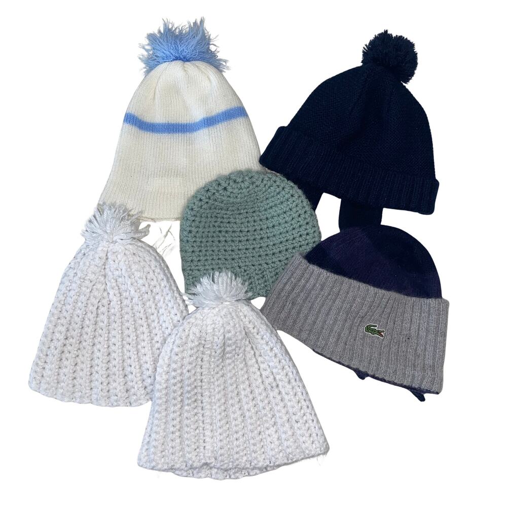 Bundle of 6 winter baby boy hats